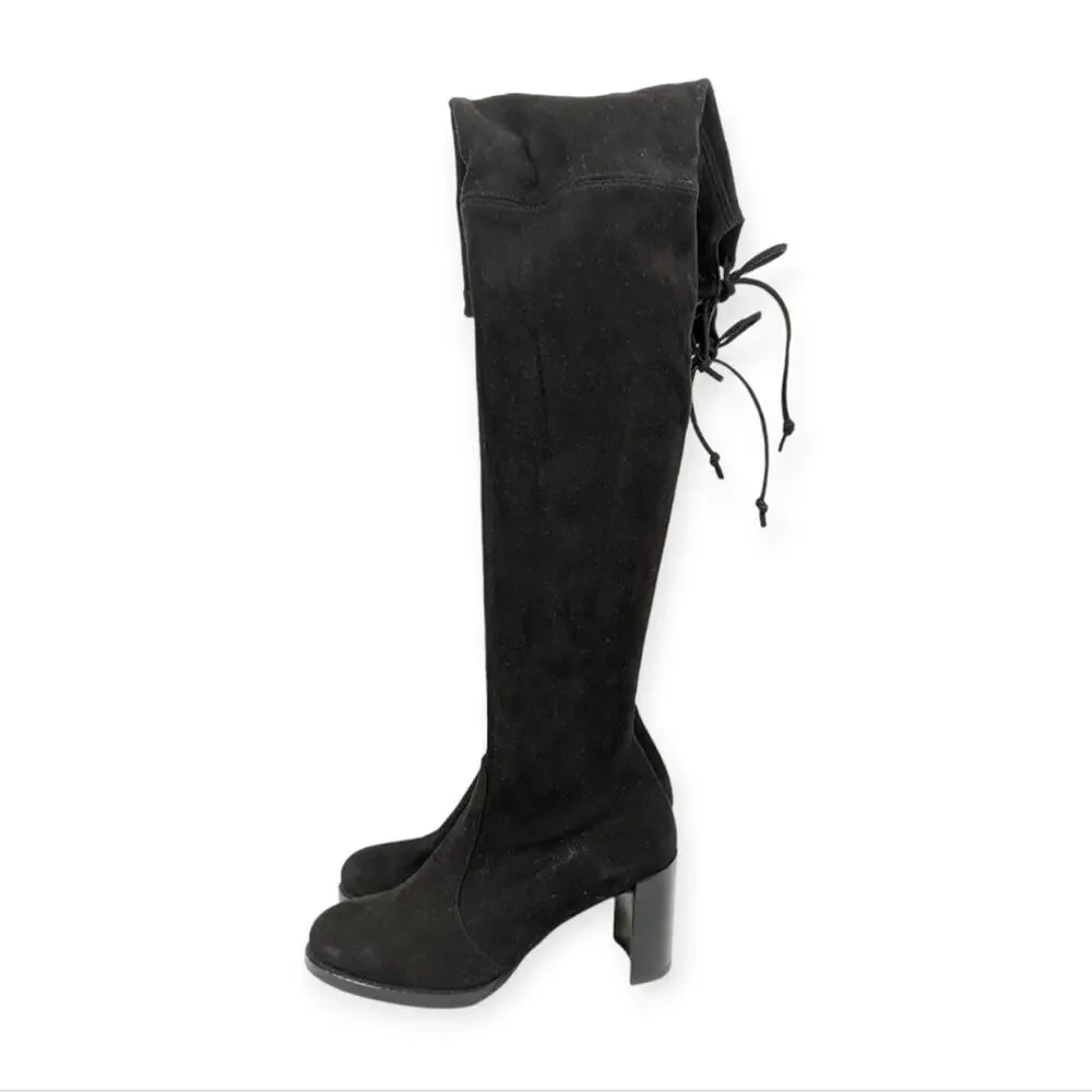 Stuart Weitzman Women Shoes Black Tieland Over The Knee Boots Size 4.5